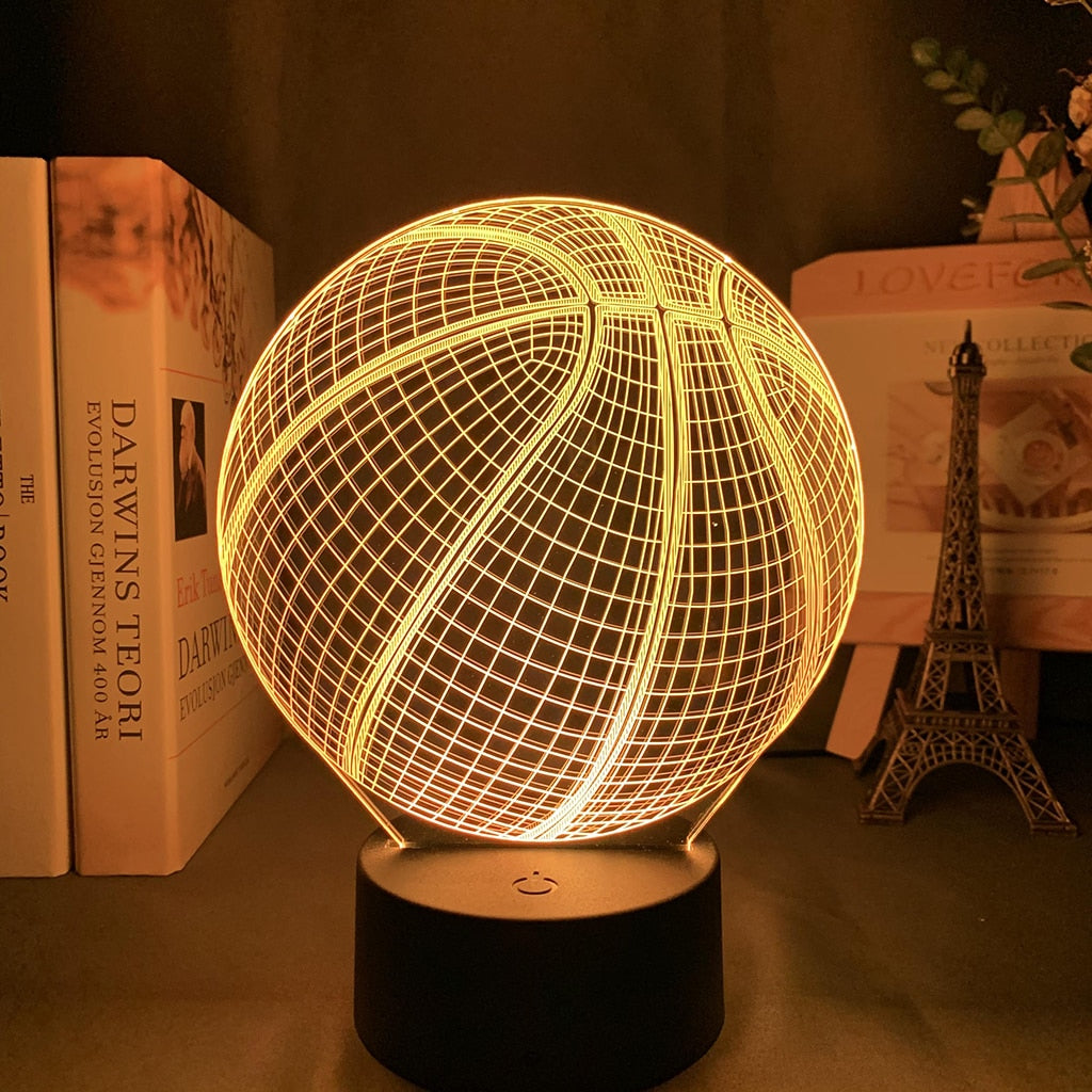 מנורת לילה בצורת כדור 3D